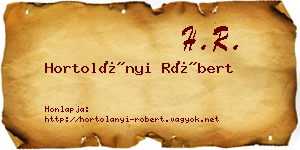 Hortolányi Róbert névjegykártya