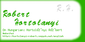 robert hortolanyi business card
